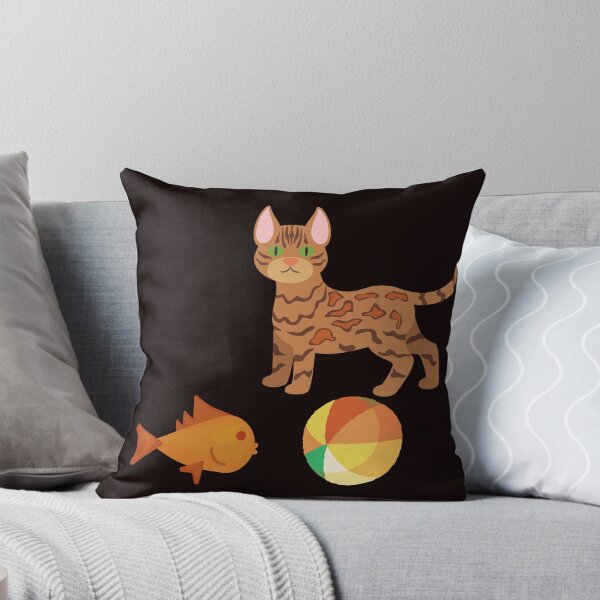 Item preview, Bengal cat & Tiko fish playing ball designed and sold by sandra-merch.