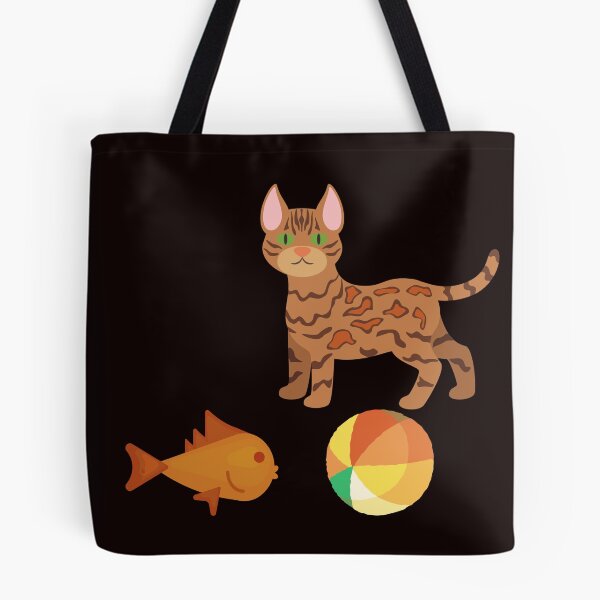 Artikelvorschau, Bengal-Katze und Tiko-Fische spielen Ball entworfen und verkauft von sandra-merch.