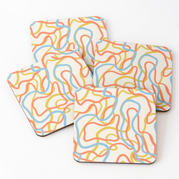 Item preview, Abstract curvy lines pattern in off white designed and sold by Illustrated by Nat.