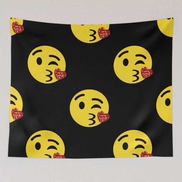 Item preview, glitter kiss emoji  designed and sold by Gossip Rag.