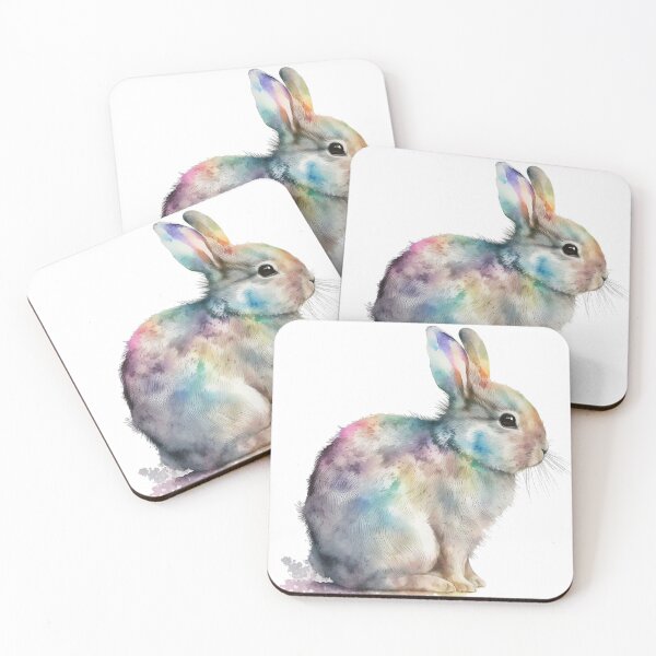 Item preview, Watercolor Rainbow Easter Bunny designed and sold by ImaginePrintsHQ.