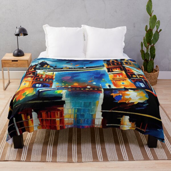 Artikelvorschau, London Bridge bei Nacht London England Öl-Acrylfarbe-Stil entworfen und verkauft von SpookshowDesign.