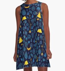 Glamping - Marine A-Linien Kleid