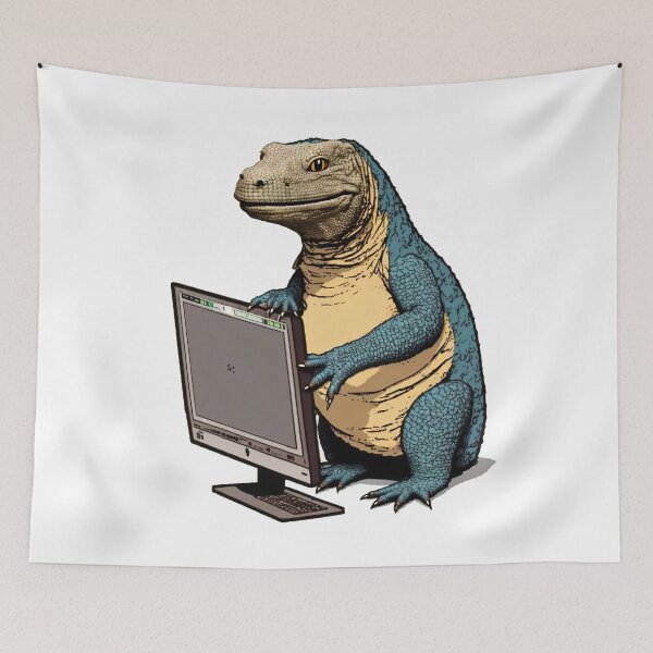 Item preview, (Computer) Monitor Lizard Graphic Pun designed and sold by entwithanaxe.