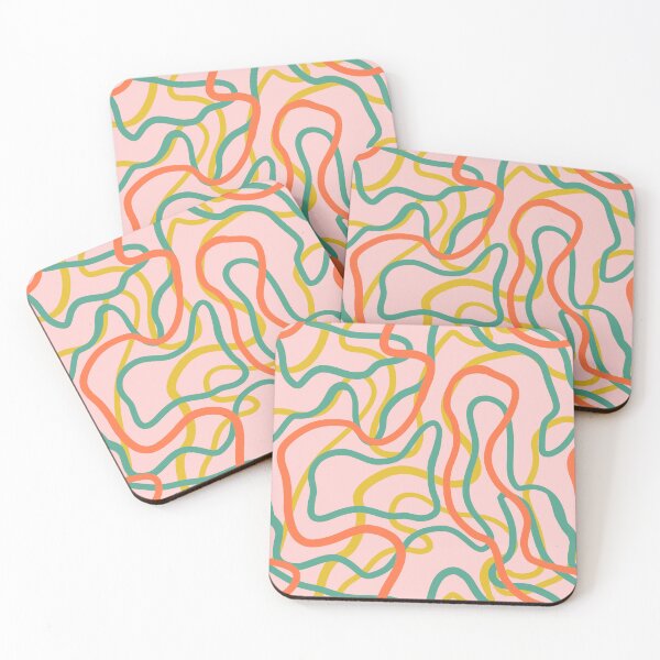 Item preview, Abstract curvy lines pattern in pink designed and sold by Illustrated by Nat.