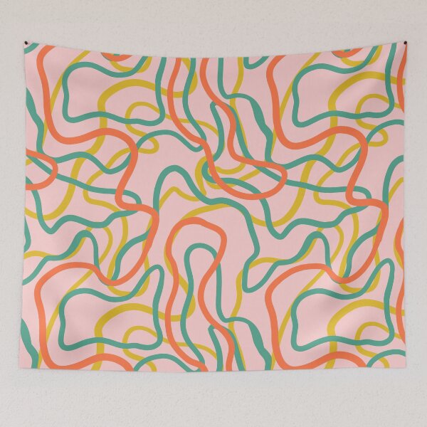 Item preview, Abstract curvy lines pattern in pink designed and sold by Illustrated by Nat.