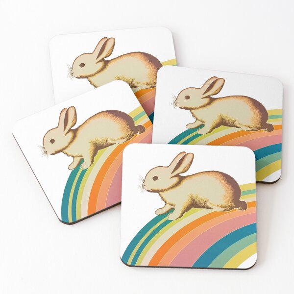 Item preview, Retro vintage Bunny in rainbow designed and sold by ImaginePrintsHQ.