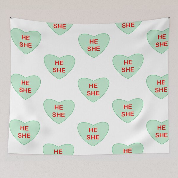 Item preview, He/She Pronoun Candy Heart designed and sold by RaccoonJerky.