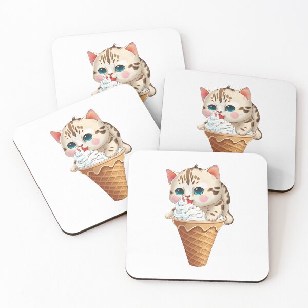 Item preview, Cute Kitten in an Ice Cream Cone designed and sold by Sticker-by-Mia.