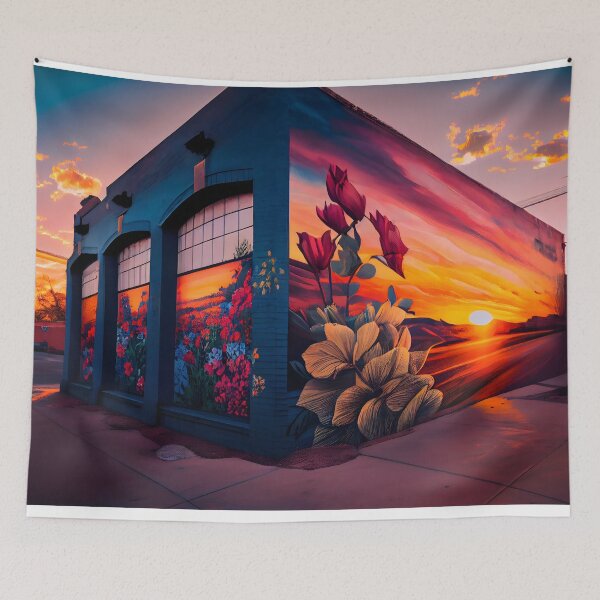 Item preview, Flower Sunset Mural designed and sold by MichellesMedArt.