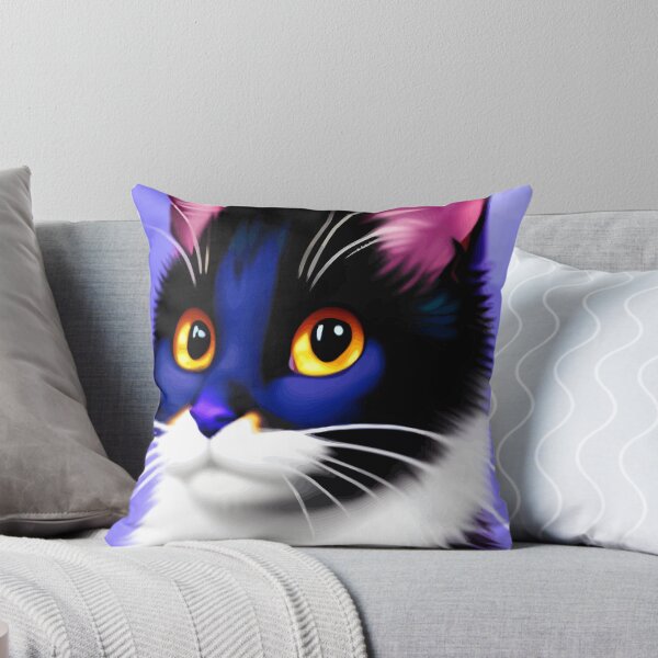 Item preview, Cute Cat Portraits on Purple Background designed and sold by ArtisticAllure1.