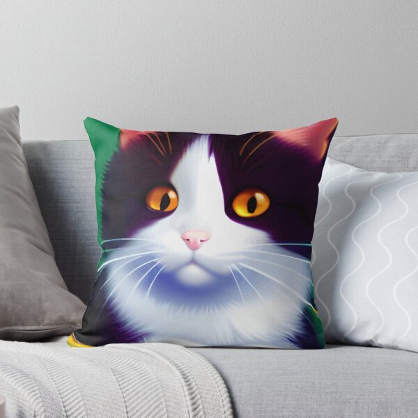 Item preview, Cute Cat Portrait on Green Background designed and sold by ArtisticAllure1.
