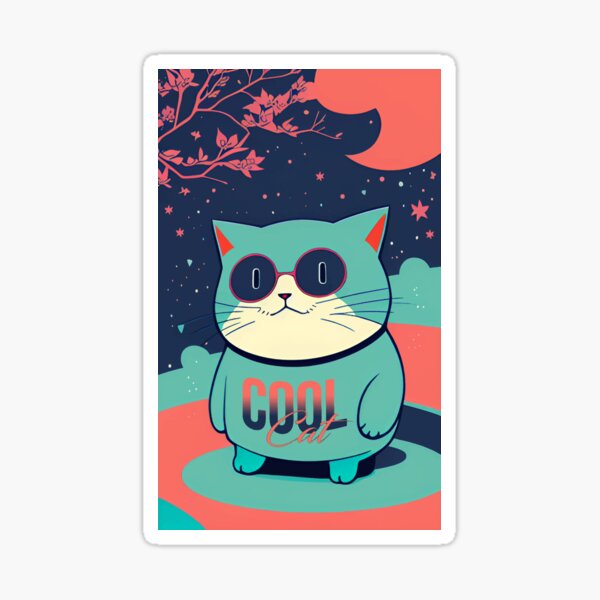 cool cat in space Sticker