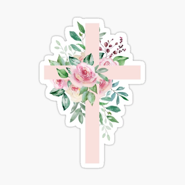 Floral Cross Sticker