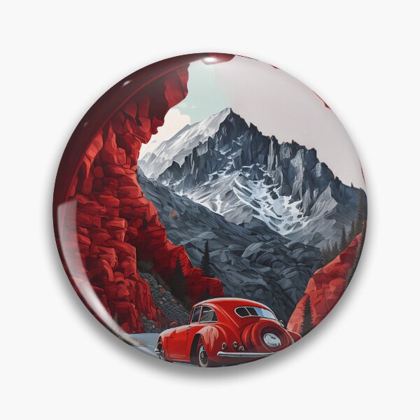 Artikelvorschau, Ein rotes Auto, das eine Kurve im Berg fährt entworfen und verkauft von Xiangster987.
