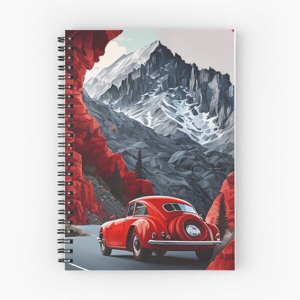 Item preview, A red car navigating a turn in the mountain designed and sold by Xiangster987.