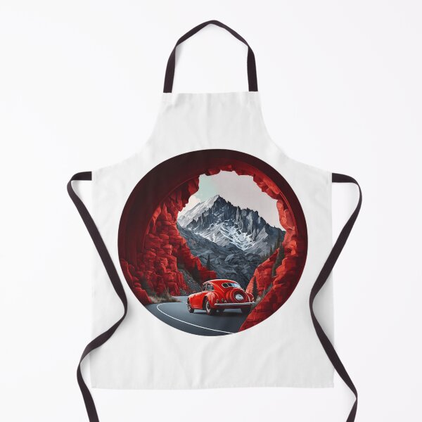 Item preview, A red car navigating a turn in the mountain designed and sold by Xiangster987.