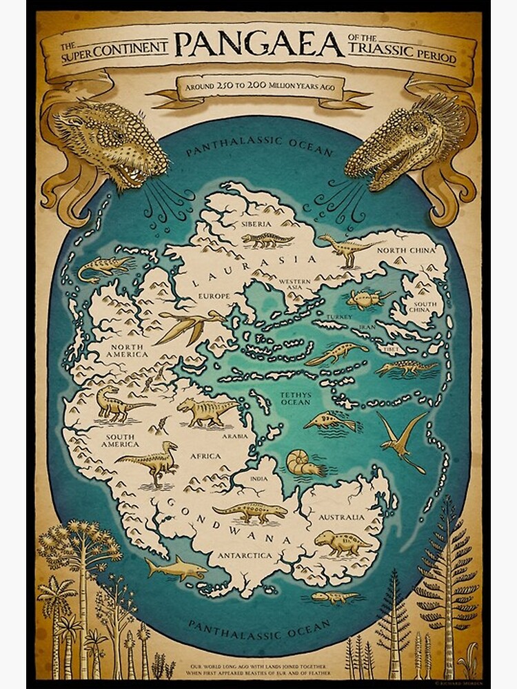 Map of the Supercontinent Pangaea Premium Matte Vertical Poster sold by ...