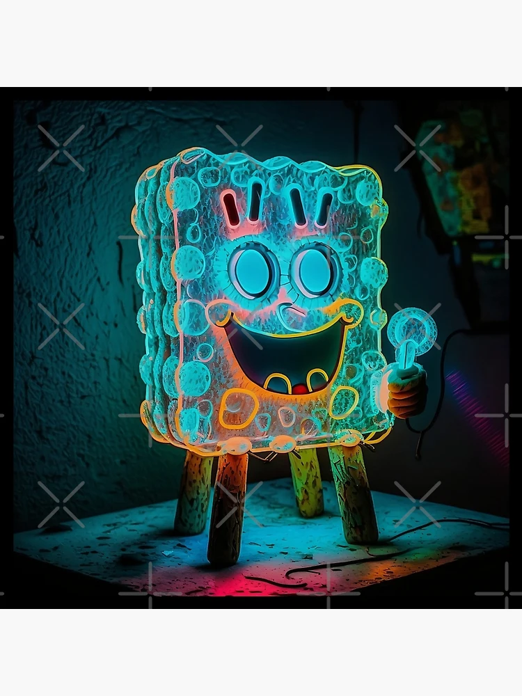 spongebob standing in a dark room, Stable Diffusion