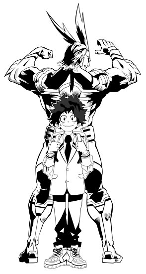 Pósters «My Hero Academia - All Might y Midoriya - Vector contornos