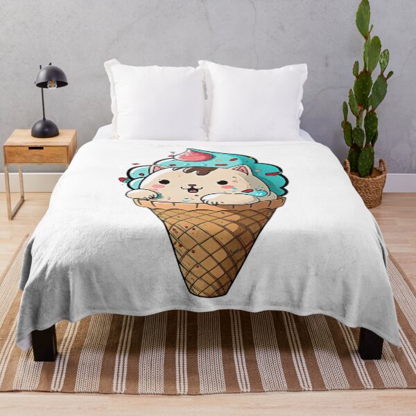 Item preview, Chill with this Cute Ice Cream Kitten designed and sold by Sticker-by-Mia.