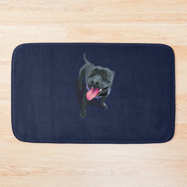 Item preview, Panting Dog Staffy Blue Staffordshire Terrier Denim designed and sold by Bloomin'  Arty Families.