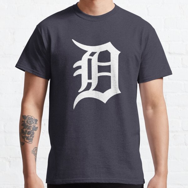Old English Detroit D Michigan Logo Baseball Sleeve Shirt