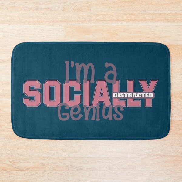 Item preview, I am a Socially Distracted Genius - funny words in purple color designed and sold by Agni Designs.