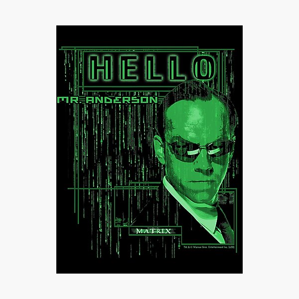 Artikel-Vorschau von The Matrix Agent Smith Hallo Mr. Anderson Code Drop, designt und verkauft von MontyStore.