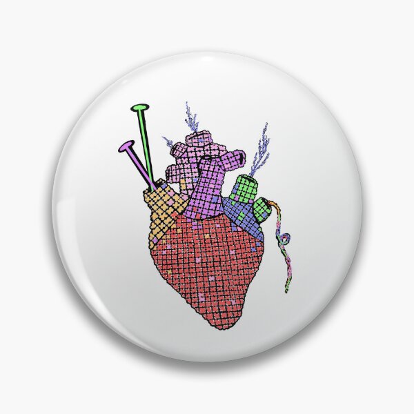 Item preview, rainbow knit heart designed and sold by daisyink.