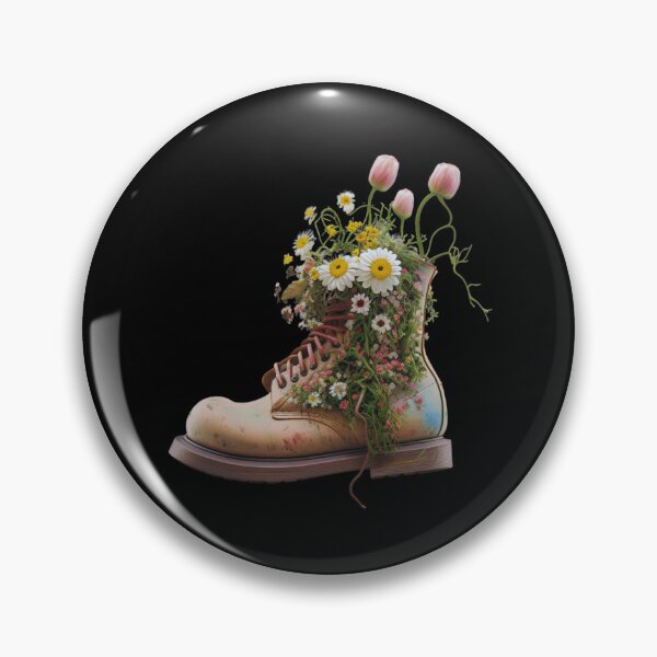 Item preview, flowers growing from doc marten boot  designed and sold by Yeamie-Boutique.