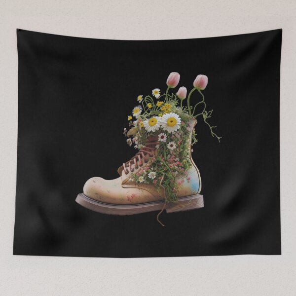 Item preview, flowers growing from doc marten boot  designed and sold by Yeamie-Boutique.