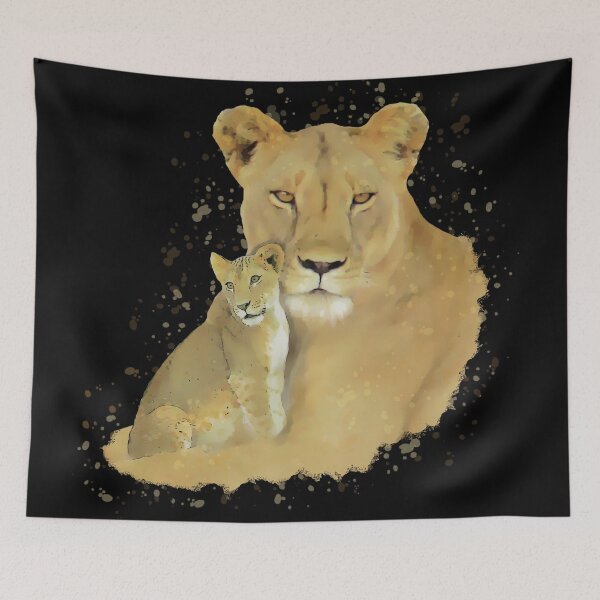 Artikelvorschau, Löwin mit Baby - Raubkatze in Afrika entworfen und verkauft von TShirtsundMehr.