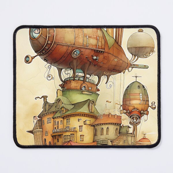 Item preview, SteamPunk Fantasy Air Ship City designed and sold by ZvekiVintage.