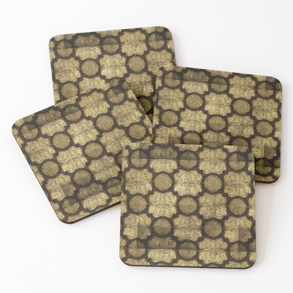 Item preview, Retro Tile Pattern Dark Brown with Yellow Shades designed and sold by RetroTile.