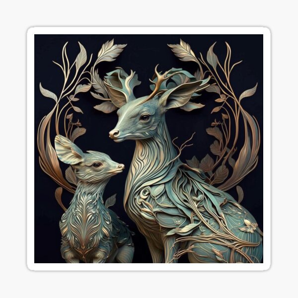 Art Nouveau Forest by iServalan Homotech 23 Illustration Art by Tale Teller Club Orchestrations Sticker