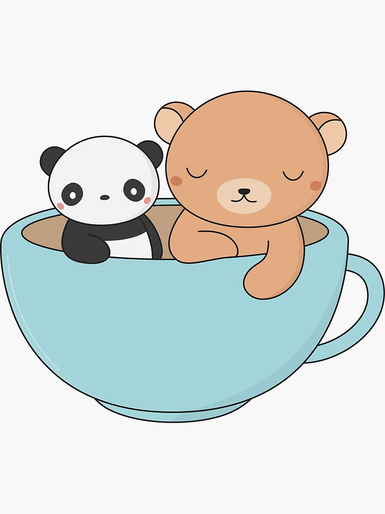 Happy Lovely Kawaii Polar Bear  Sticker for Sale by wordsberry