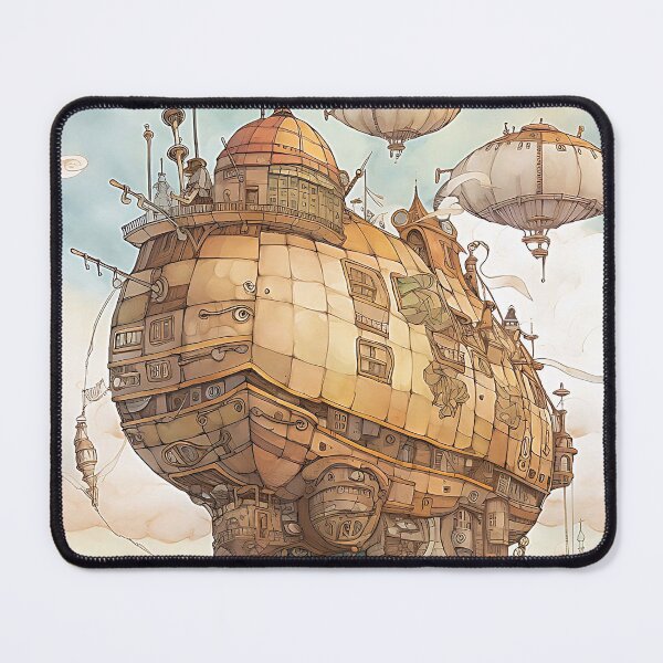 Item preview, Fantasy SteamPunk Air Ship Illustration designed and sold by ZvekiVintage.