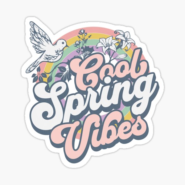 Retro Springtime Spring Groovy Vibes For Spring Women Men Sticker
