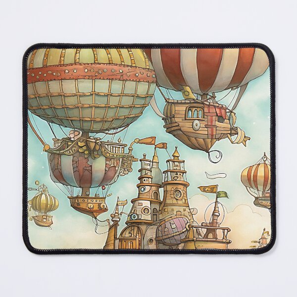 Item preview, Fantasy SteamPunk Air Ship Illustration designed and sold by ZvekiVintage.