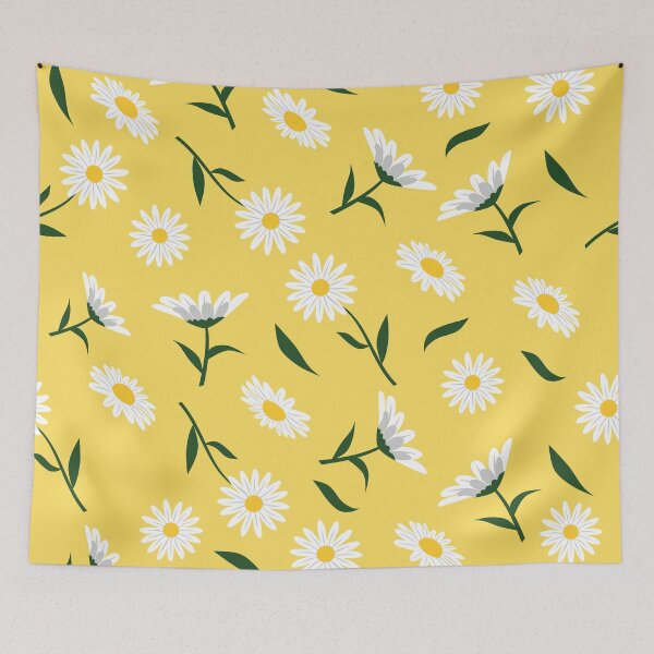 Item preview, Beautiful white daisies flowers pattern on an green background designed and sold by GraphicDream.