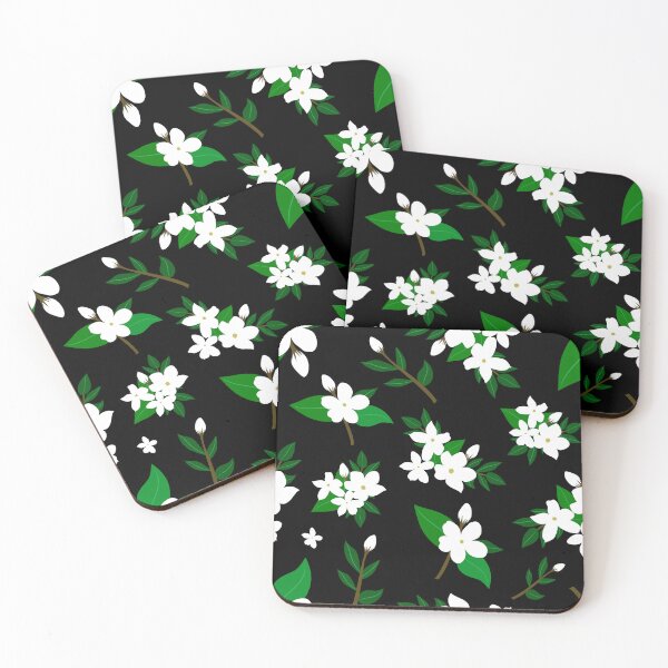 Item preview, Cute Daisy flowers seamless pattern on black background designed and sold by GraphicDream.