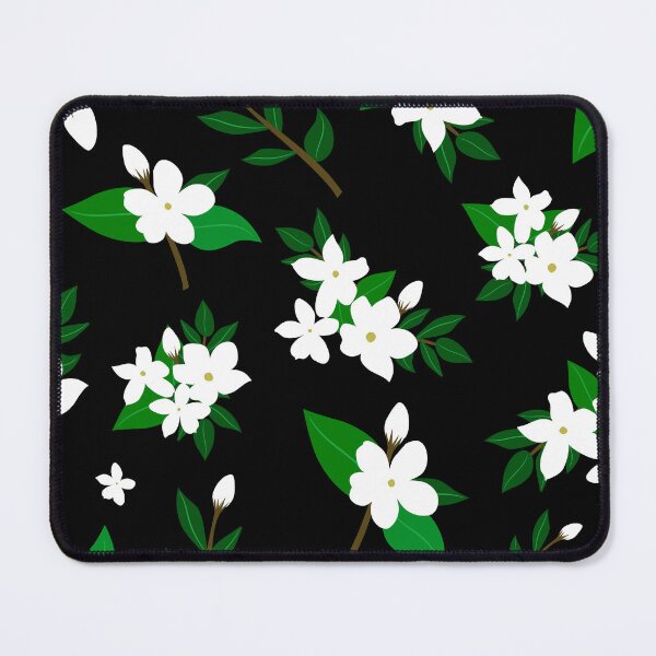 Item preview, Cute Daisy flowers seamless pattern on black background designed and sold by GraphicDream.