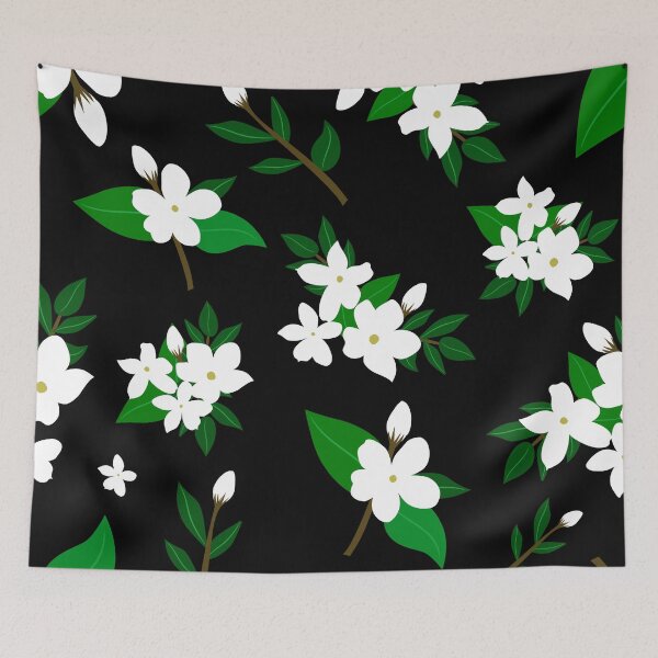 Item preview, Cute Daisy flowers seamless pattern on black background designed and sold by GraphicDream.