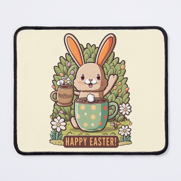 Item preview, Happy Easter Cute Easter Bunny Floral Egg Hunting Coffee Lover designed and sold by SecretDicer.