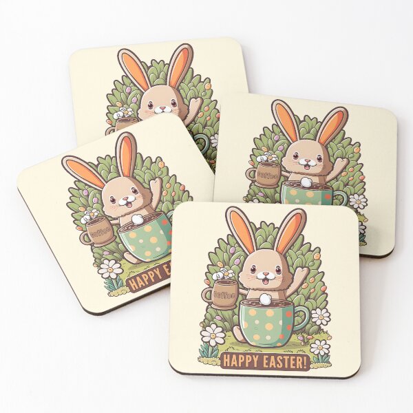 Item preview, Happy Easter Cute Easter Bunny Floral Egg Hunting Coffee Lover designed and sold by SecretDicer.