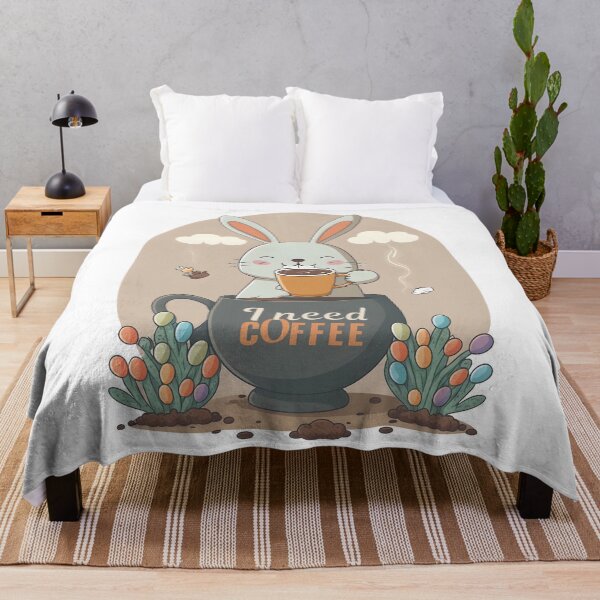 Item preview, I Need Coffee - Funny Easter Bunny Floral Egg Hunting Coffee Lover designed and sold by SecretDicer.
