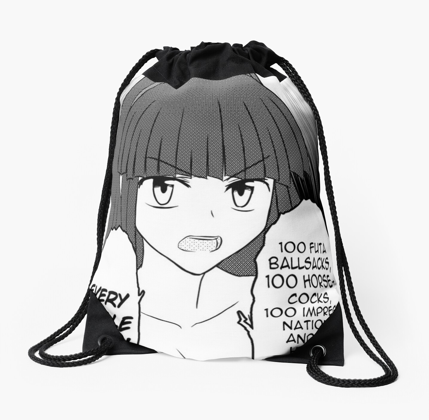 Funny Lewd Anime Meme Drawstring Bags By Nlasalle27 Redbubble