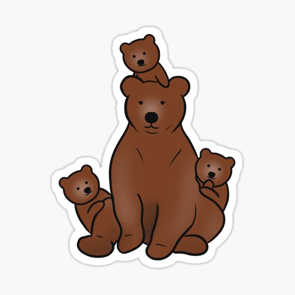 Womens Mama Bear Shirt With Three Cute Bear Cubs - Mothers Day