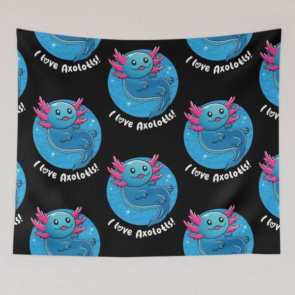 Item preview, I love Axolotls cute axolotl (on dark colors) designed and sold by messy-nessie.